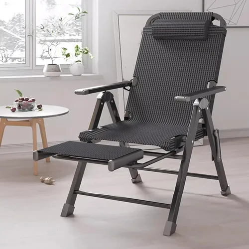 Miniatura 2 de Silla reclinable plegable, tumbona para exteriores, silla reclinable de gran tamaño, fácil de montar y ligera, con una capacidad de peso de 330