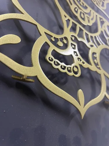 Miniatura 9 de Arte de pared de Ganesha, estatutos y decoraciones de metal - Decoración de elefante hindú e indio para el hogar (Ganesha 1)
