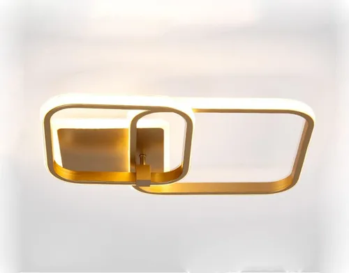 Miniatura 9 de Lámpara de techo cuadrada moderna regulable para sala de estar, dormitorio, cocina, lámpara de techo LED acrílica dorada con control remoto