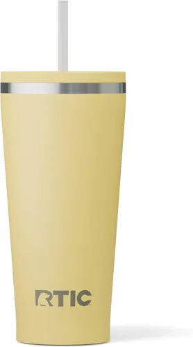 Miniatura 24 de RTIC Vaso Térmico Diario de 20 onzas de Acero Inoxidable Portátil con Aislamiento, Taza de Café de Viaje con Pajita, Forro de Cerámica, Tapa