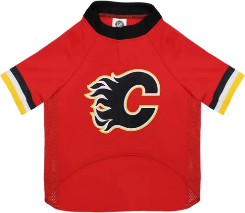 Miniatura 2 de Camiseta NHL Calgary Flames para perros y gatos, talla XL. ¡Deja que tu mascota sea un verdadero fanático de la NHL!