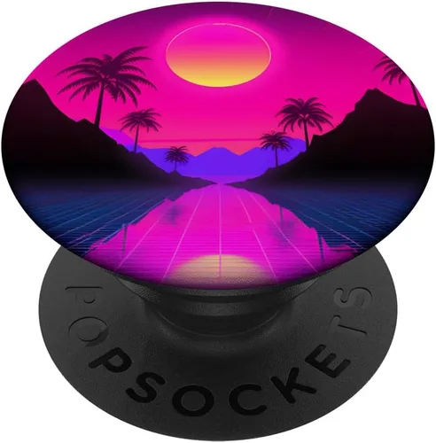 Miniatura 6 de Retrowave 80s Synthwave Vaporwave PopSockets MagSafe PopGrip for iPhone