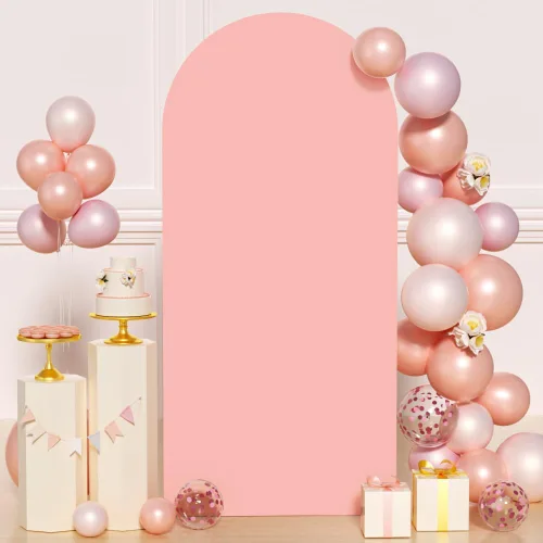 Miniatura 30 de FUHSY Cubierta de Soporte de Arco de 7.2 Pies Color Beige Ajustada Cubierta de Telón de Fondo de Arco de Boda Globo Chiara Paneles de Telón de Fondo