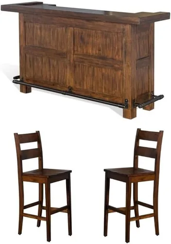 Miniatura 12 de Pemberly Row Unidad de Bar Independiente de Madera Estilo Granja de 78", Estante para Copas de Vino, Gabinetes de Almacenamiento, para Cocina