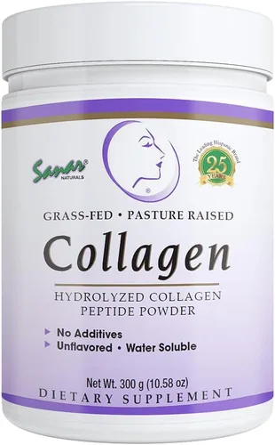 Sanar Naturals Polvo de péptidos de colágeno hidrolizados | Soporte para cabello, piel, uñas y articulaciones, sin sabor, se disuelve en líquidos