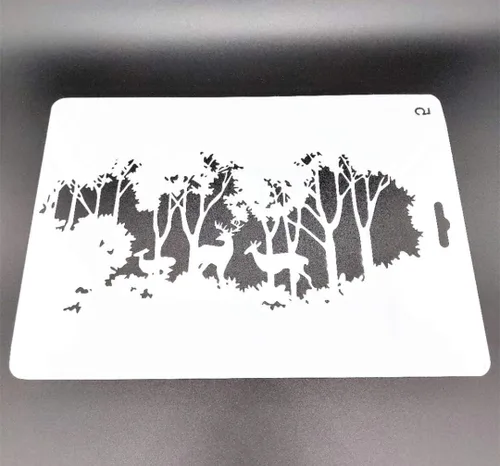 Miniatura 2 de Plantillas de capas huecas para árbol de Navidad y ciervos para pintar en madera, tela, paredes, decoración, aerógrafo y más. Plantilla de Mylar