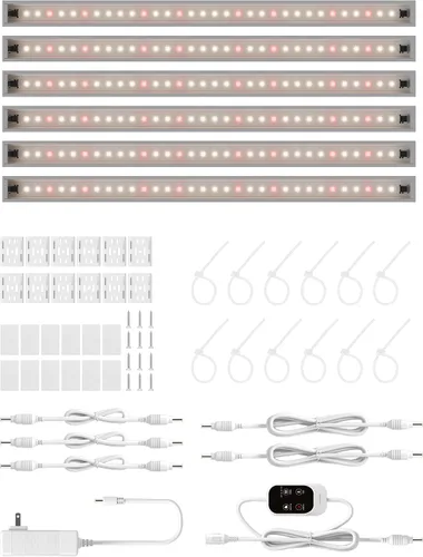 Miniatura 13 de T5 Luz de cultivo inteligente para plantas de interior, tiras de luz LED de espectro completo de 3500 K con temporizador automático de 3/9/12 horas
