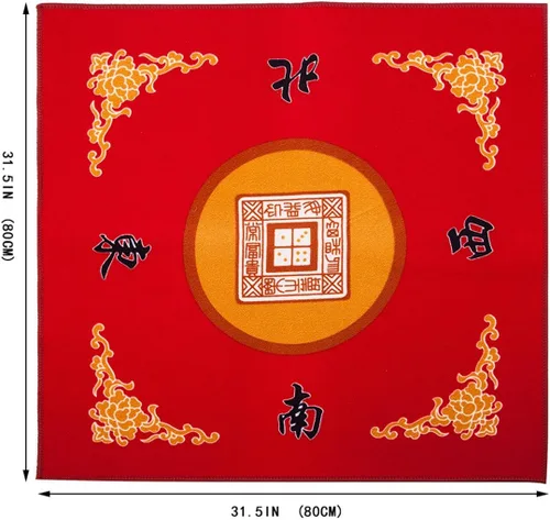 Miniatura 2 de Funda universal de Mahjong/Paigow/Tarjeta/Mesa de Juegos, alfombrilla roja 31.5" x 31.5" (80cm x 80cm)