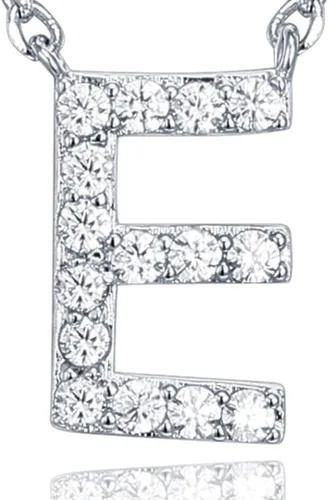 Miniatura 46 de PAVOI 14K White Gold Plated Cubic Zirconia Initial Necklace Letter Dainty Necklaces for Women