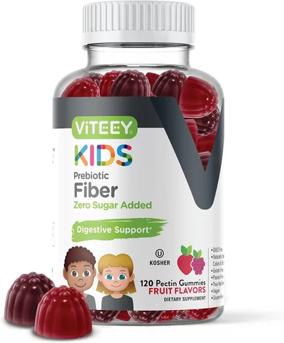 Viteey Fibra prebiótica para niños para aliviar el estreñimiento, apoyo a la regularidad de la salud digestiva, soporte natural de peso, fibra de