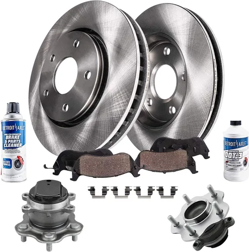 Miniatura 73 de Detroit Axle - Rotores de freno para Jeep Compass 2015-2022 Renegade 2016-2022 Fiat 500X 2016-2022, 2018, 2019, 2020, 2021. Reemplazo de rotores