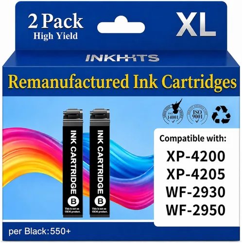 Cartuchos de tinta remanufacturados de repuesto para cartuchos de tinta negros 232XL (paquete de 2) de repuesto para cartuchos de tinta Epson 232XL,