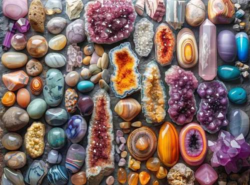 Rompecabezas de roca de 1000 piezas para adultos, cristales coloridos y piedras curativas, rompecabezas desafiante perfecto para noches de juego,