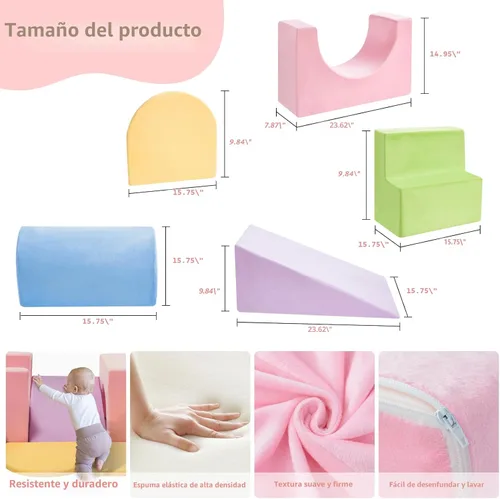 Miniatura 2 de IFNOW Juguetes de Escalada para Niños Pequeños de Interiores, Juego de 7 Piezas de Bloques de Escalada de Espuma para Niños Pequeños, Escalada