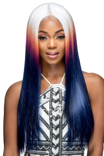 Miniatura 6 de Vivica A. Fox Espectro, encaje frontal HD, línea de cabello prearrancada, resistente al calor, largo y liso, multicolor, peluca de encaje natural