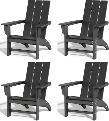Miniatura 26 de Silla Adirondack de Madera Sintética Adiromoti, Sillas de Patio Resistente a Todo Clima, Aspecto de Madera, Silla Pre-Ensamblada para Fuego al Aire