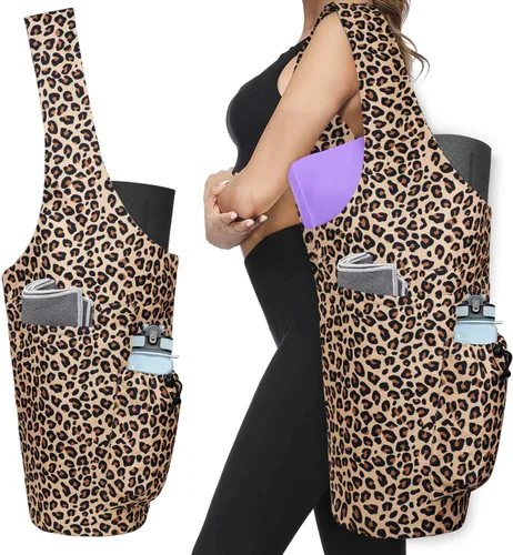 Miniatura 14 de Bolsa para Esterilla de Yoga - Bolsa Transportadora Tipo Tote Larga de Gran Apertura para Esterilla de Yoga con Bolsillo Impermeable con Cremallera