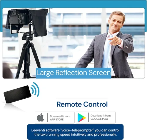 Miniatura 5 de Teleprompter 4.0 12" Compatible con iPad, tableta, smartphone y cámara DSLR, control remoto o aplicación, compatible con Android e iOS, ideal