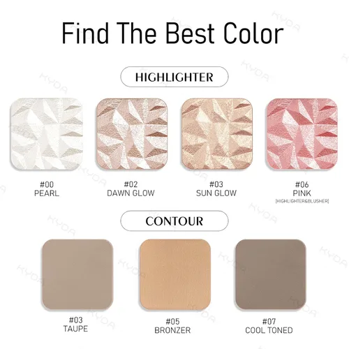 Miniatura 5 de KYDA Paleta de Contorno Esculpidor Facial, Mate con Acabado de Micro Perlas Polvo de Contorno Horneado, Ultra-fino Ligero, Cobertura Difuminable