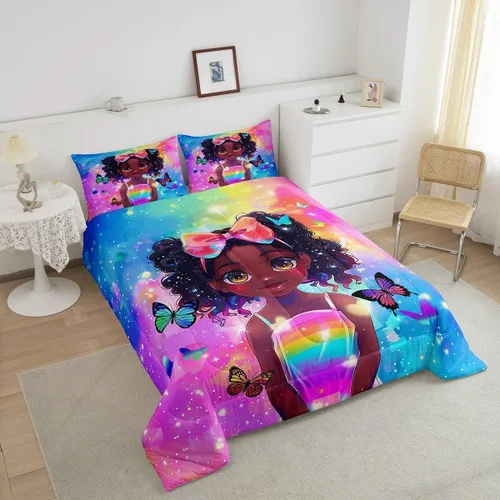 Miniatura 110 de Erosebridal Juego de ropa de cama de princesa de ballet, tamaño Queen, juego de edredón de 3 piezas para niñas bailarinas de ballet, lindo juego