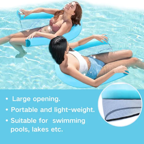Miniatura 8 de Paquete de 2 sillas flotantes de malla para adultos, silla flotante de piscina, flotadores para accesorios de piscina y juguetes acuáticos