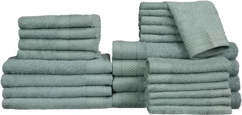 Miniatura 14 de Baltic Linen Juego de toallas de 100 % algodón, 4 toallas de baño, 4 toallas de mano, 4 puntas de los dedos con flecos, 12 toallas pequeñas
