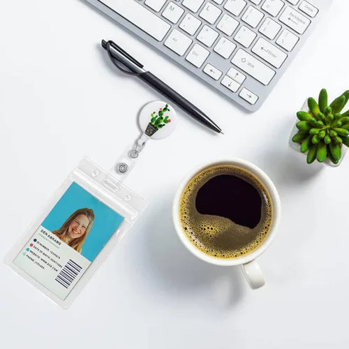 Miniatura 2 de Carrete retráctil para insignias, carretes de insignia de enfermera con clip de cocodrilo, clip decorativo con nombre en portatarjetas de Paquete