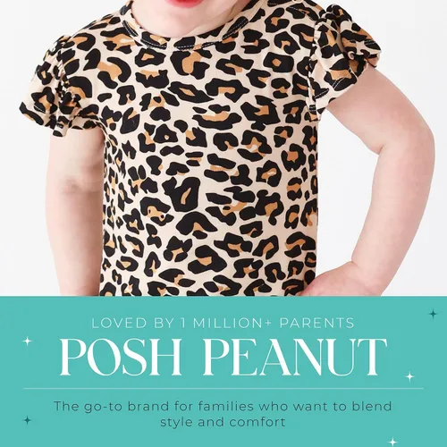 Miniatura 28 de Posh Peanut Mameluco de manga casquillo con volantes para bebé, ropa para niñas recién nacidas, pijama de una pieza para niños, viscosa suave