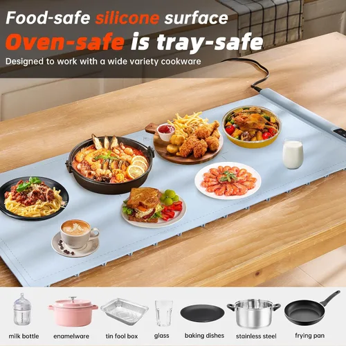 Miniatura 5 de Tapete de calentamiento para alimentos extra grande - 36"x16" bandejas de calentamiento eléctricas para buffets de fiestas, calentadores