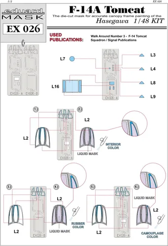 Miniatura 2 de Eduard Masks 1: 48 – F-14 A Hasegawa Kit
