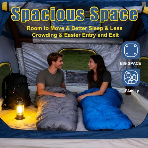Miniatura 2 de 3-4 Person 3 in 1 Inflatable Tent, 60s Setup PU3000, 4-Season Waterproof Camping Tent with Electric Pump, All Weather Tent for Romantic Dates