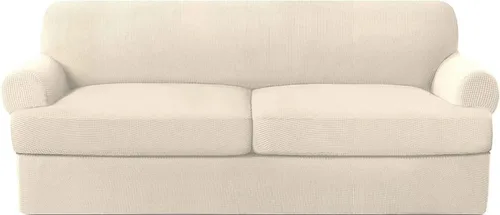 Miniatura 14 de Fundas elásticas para sofá de gama alta con fundas de cojín de asiento en T separadas, fundas de sofá jacquard de elastano, protector de muebles