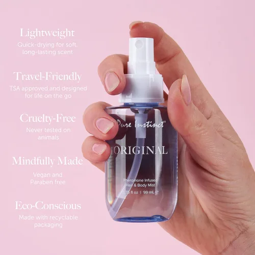 Miniatura 3 de Pure Instinct ORIGINAL - Feromonas para el cabello y el cuerpo - Ráfaga de fragancia fresca en aerosol para mujeres - Perfume de uso diario