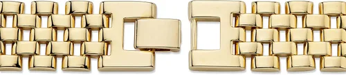 Miniatura 2 de PalmBeach Jewelry - Pulsera de identificación para hombre, chapada en oro amarillo, forma rectangular, color negro natural y circonita cúbica