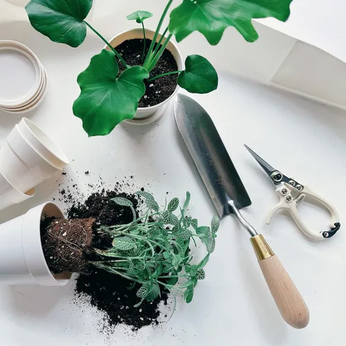 Miniatura 4 de Tijeras de podar para plantas con funda de cuero vegano, tijeras para recortar jardín con funda para cinturón, recortadores de bonsái, recortadores