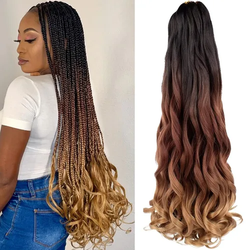 Miniatura 38 de Unionbeauty - Cabello rizado francés trenzado de 10 pulgadas, trenzas rizadas estilo Bob francés, cabello de ganchillo, 8 paquetes de trenzas