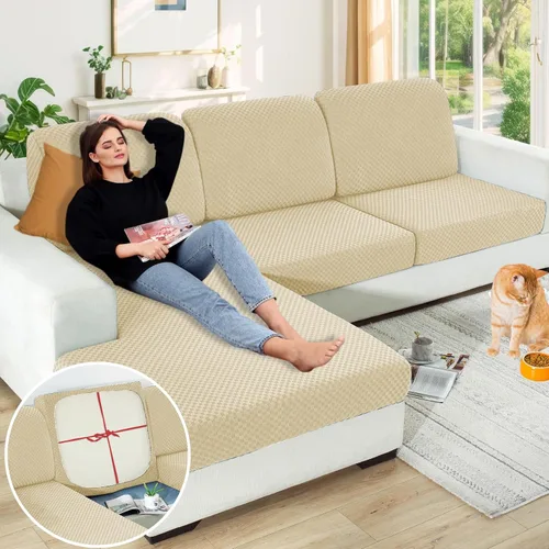 Miniatura 70 de YEMYHOM 【Liquidación】 Fundas Elásticas para Cojines de 1 Pieza, Fundas de Cojín de Asiento para Sofá y Silla, Funda Suave de Sofá de Repuesto
