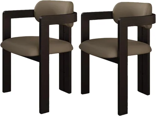 Miniatura 22 de Juego de sillas de comedor de madera, sillas de comedor modernas, silla de cocina tapizada, silla auxiliar de granja con brazos, para sala de estar