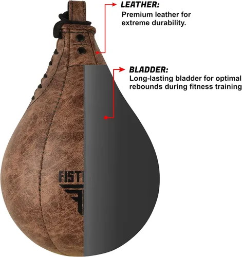 Miniatura 4 de FISTRAGE Speed Ball Bolsa de boxeo de cuero MMA Muay Thai entrenamiento punzonado Dodge Striking Kit con giro libre entrenamiento Speedball Kicking