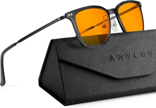 Miniatura 18 de ANYLUV Gafas de luz azul para hombre Gafas de bloqueo de luz azul: gafas ligeras de luz azul de fibra de carbono antifatiga regalo