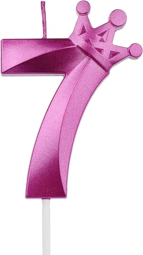 Miniatura 41 de Vela rosa de cumpleaños número 1, decoración temática rosa para fiesta de primer cumpleaños, velas de número 3D diseñadas con corona para decoración