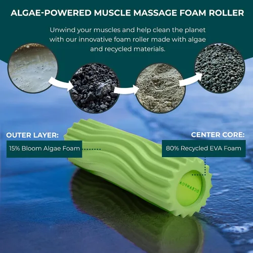 Miniatura 7 de Oceanfoam Ripple - Rodillo de espuma de viaje (11 x 3.35 pulgadas), mini rodillo de espuma firme para terapia física, masaje de tejido profundo