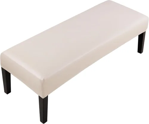 Miniatura 28 de Fuloon - Funda elástica de jacquard para banco de comedor, antipolvo, desmontable, funda para banco lavable, protector de cojín de asiento para Beige