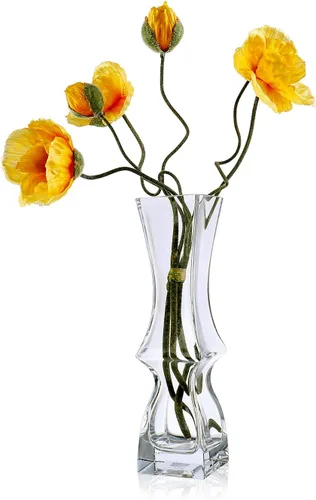 Miniatura 10 de Heavy Glass Flower Vase Thickened Modern Crystal Sparkle Vases Table Centerpiece for Wedding Party Home Décor Housewarming Bedroom Living Room and