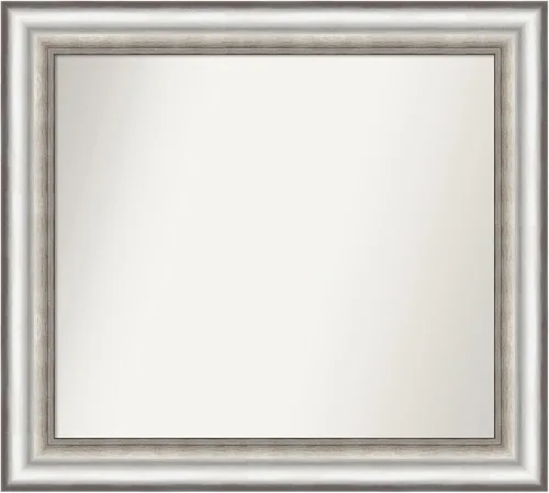 Miniatura 240 de Amanti Art Espejo de baño plateado para sobre el fregadero, 26 x 26 pulgadas, espejo cuadrado de plata antigua, marco de madera tradicional mediano