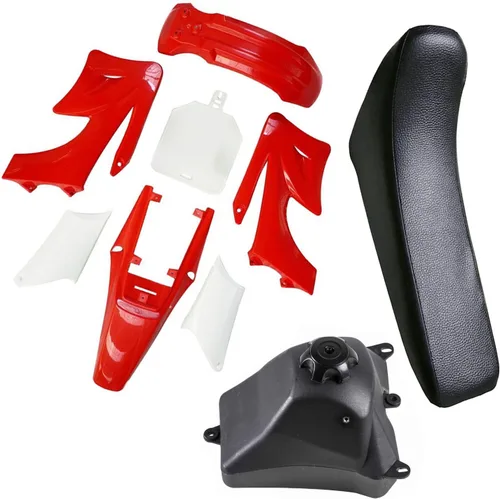 Miniatura 10 de TDPRO Kit de carenado de plástico, piezas de guardabarros y asiento negro y depósito de combustible de gasolina de gasolina de 3 litros para Apollo