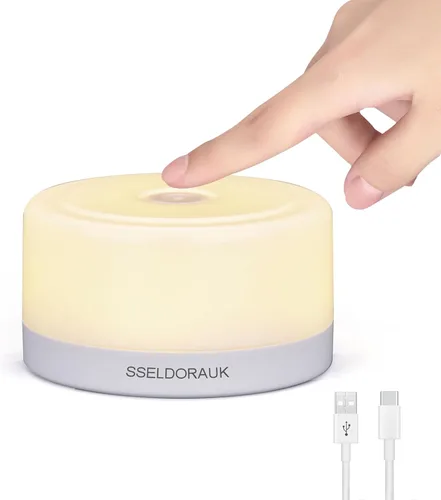 S SELDORAUK Luz nocturna para bebé, lámpara de noche táctil LED portátil para niños y adultos, luz de grifo regulable, lactancia materna, ayuda para