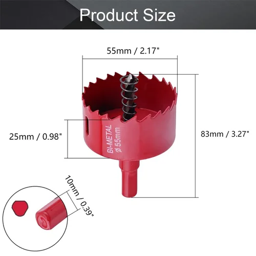 Miniatura 2 de Utoolmart Broca bimetálica de sierra de agujero de 2.165 in/2.16 pulgadas, profundidad de corte de 0.984 in/1 pulgada de profundidad de corte, hoja