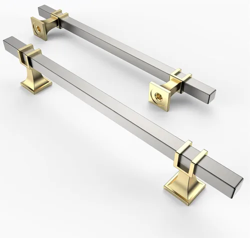 Miniatura 23 de Asidrama - Paquete de 10 manijas para alacena de 3 pulgadas (76mm) de color negro mate y dorado, tiradores para gabinete, accesorios para gabinete
