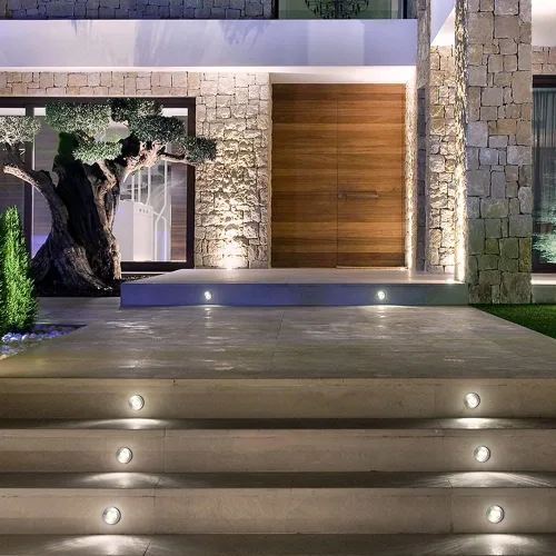 Miniatura 5 de Luces LED de suelo de bajo voltaje de 1 W con conectores de cable, luces de pozo al aire libre impermeables en tierra (12 unidades) para jardín